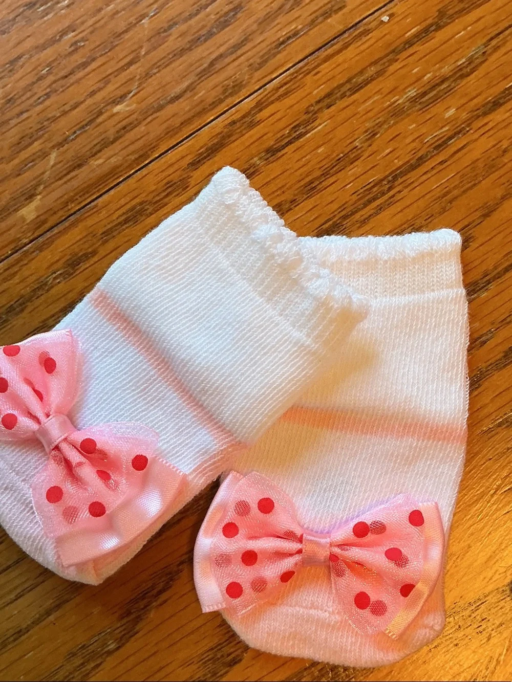 Baby Girls Pink and White Bow Sock Pack - 5 Pairs size 0-6 months